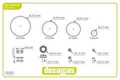 Decalcas 1/12 Scale Detail-Up Generic Motorcycle Chain/Sprocket Set # DCL-PAR120