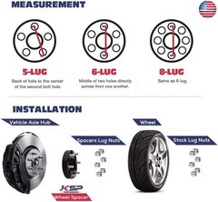 KSP 1.5in Wheel Spacers for Ram 1500 2019-2026, 38mm 6×5.5 Hubcentric Tire