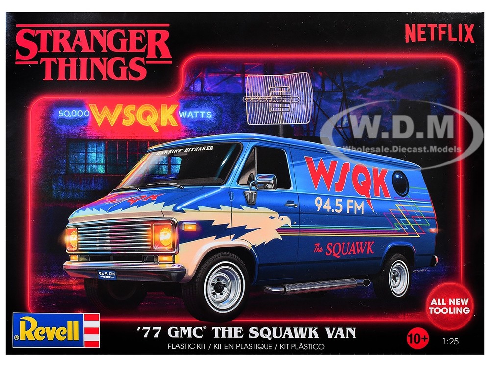 LEVEL 3 MODEL KIT 1977 GMC WSQK SQUAWK VAN STRANGER THINGS 1/25 BY REVELL 14578
