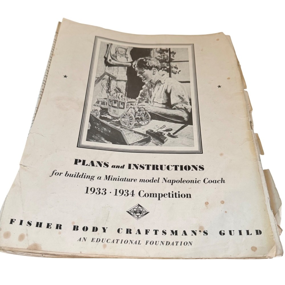 1933-35 Fisher Body Craftsman’s Guild Napoleonic Coach Kit Parts Plans READ READ