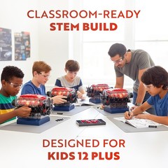 Realistic V8 Engine Model – Battery-Powered STEM Educational Kit for Ages 12+