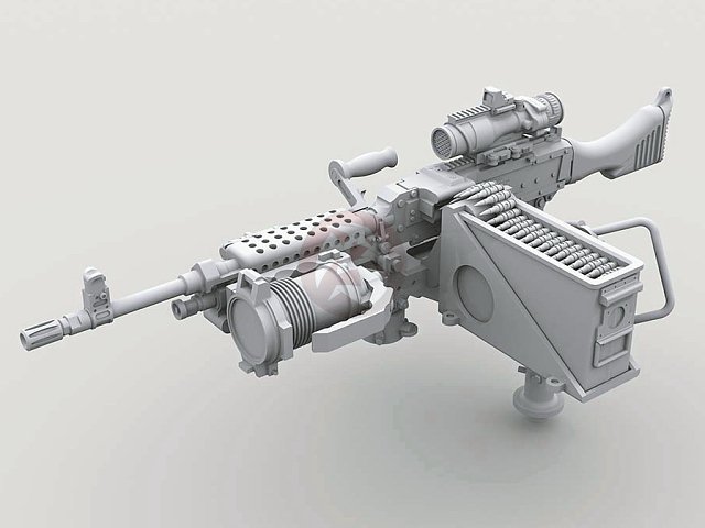 Legend 1/35 M240 Machine Gun on Vehicle Mount w/Swing Arm Var #1 (2 pcs) LF3D014