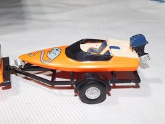 1970s REVELL RIVER RAT Model Kit Chevy Luv Pickup Boat Trailer BUILT ORANGE