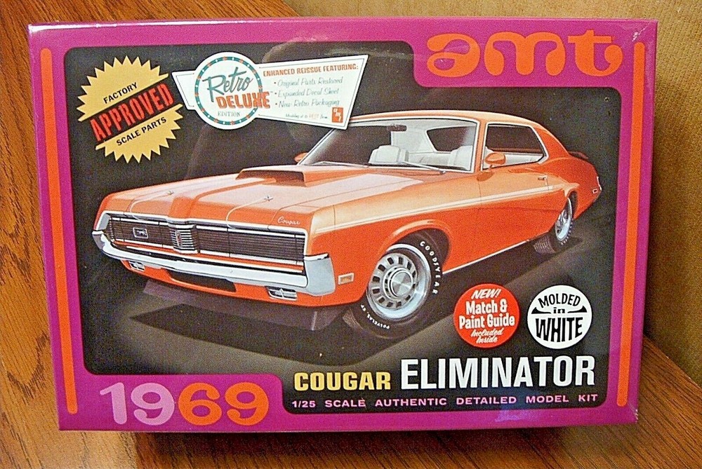 AMT 1969 COUGAR ELIMINATOR 1/25 SCALE MODEL KIT (molded in white)