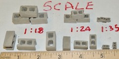 LOT of 225 red bricks 1;24 SCALE DIORAMA (EACH 1/2” x 1/4”x 1/8”)