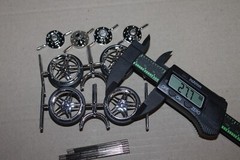 STAR DOUBLE SPOKE scale model wheels rims with TIRES brake discs metal axles
