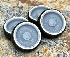 Resin 22 In. “The Caddy” Restomod Wheels, W/ One Inch Whitewalls,1/24 1/25 Scale