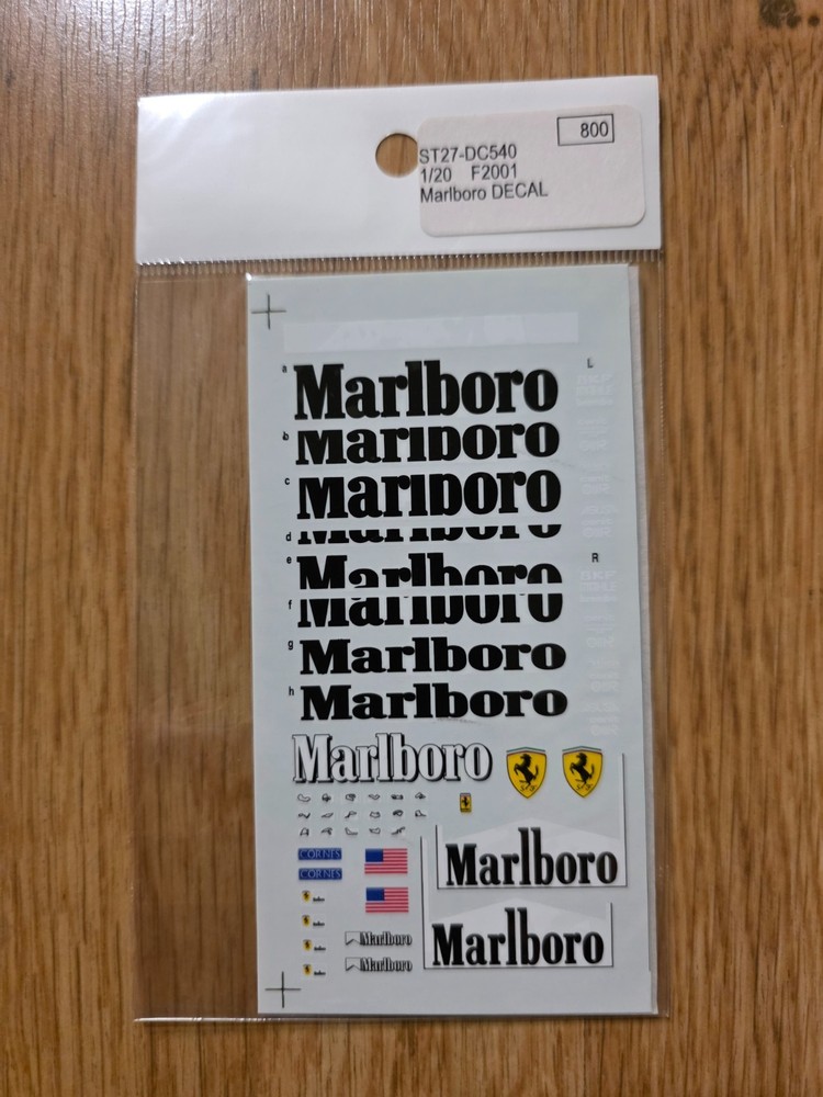 1/20th Studio 27 Fill-In Tobacco Decal for Ferrari F2001. Item #DC540