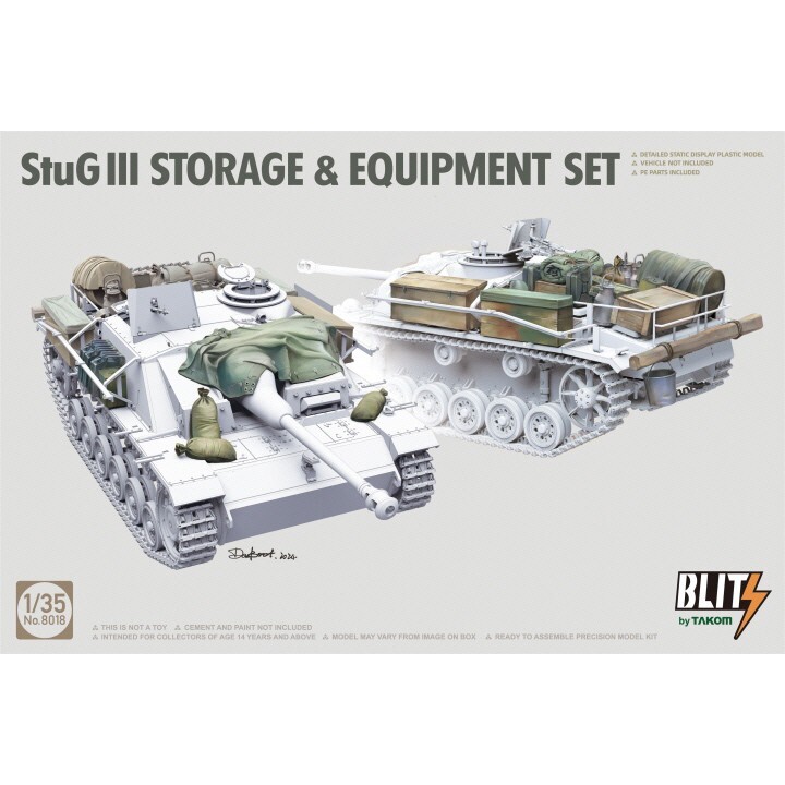Takom #8018 1/35 StuG III STORAGE & EQUIPMENT SET-Not included tank