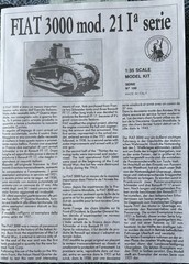 Tauromodel Fiat 3000 Mod. 21 Iª Serie 1:35 Military Tank Plastic Kit 104