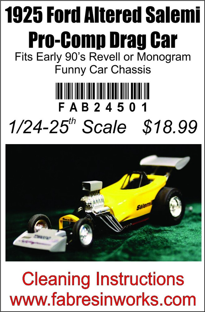 24501 Pro Comp Drag Car 1925 Model A Body 1/24-25th Scale Static or Slot Car