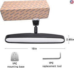 10″ Universal Interior Mirror Kit, 2024 Upgraded Anti-Glare Rear View