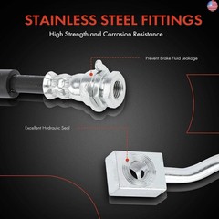 A-Premium Front Driver Brake Hydraulic Hose Compatible with Select Ford Models