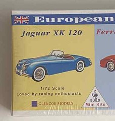 Glencoe Models #03604 European Cool Jaguar & Ferrari – 2 Mini Kits