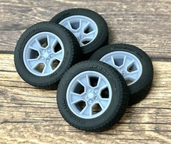 1/24 Scale: 17-inch “1980’s Camaro” model car wheels/tires. Resin; 3D Print