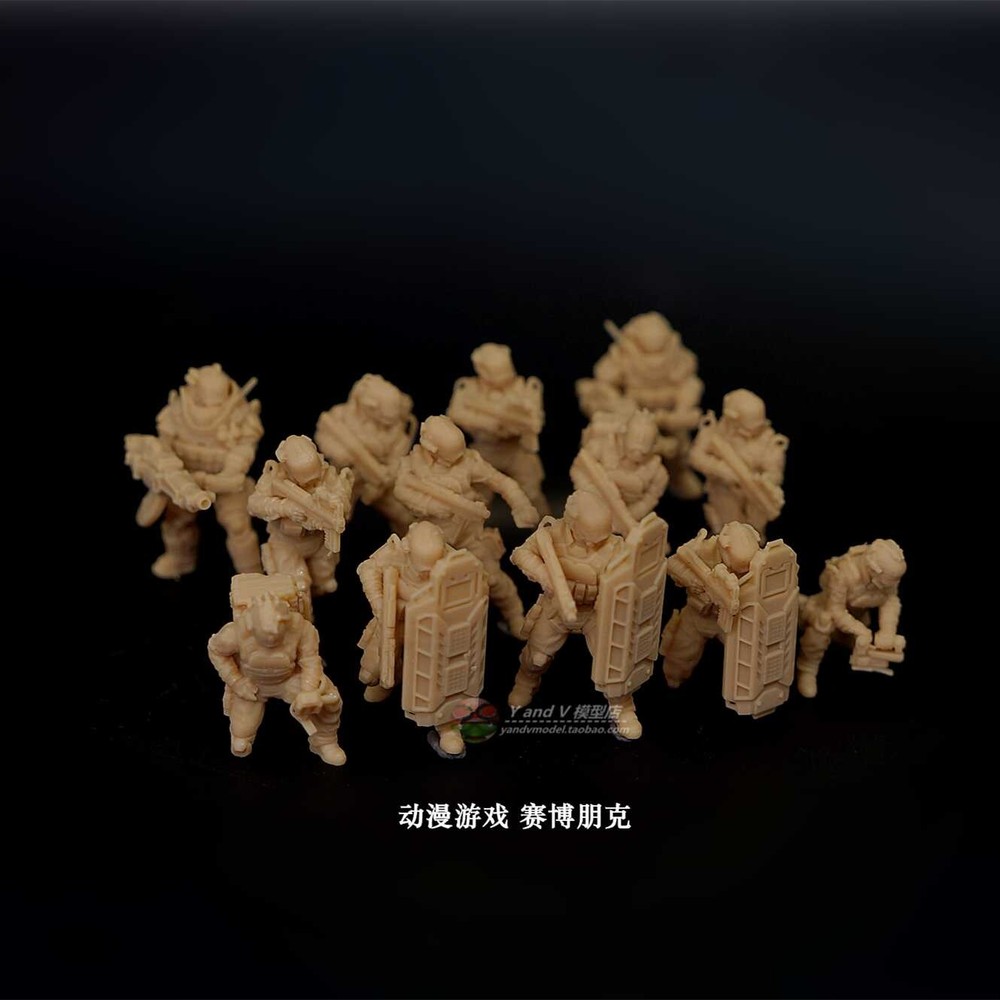 3D Printed 1/72 Anime Game Cyberpunk 13-Man Squad Unpainted Model