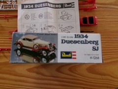 1977 Issue Revell: 1934 Duesenberg SJ 1/48 Scale Partially Assembled
