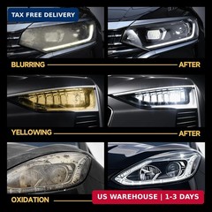 Toretark Headlight Restoration Kit – No-Sanding, Restore Yellowed, Foggy Headlig