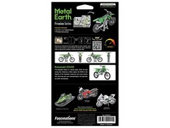 KAWASAKI KX450 OFF-ROAD MOTORCYCLE GREEN STEEL MODEL KIT BY METAL EARTH PS2015