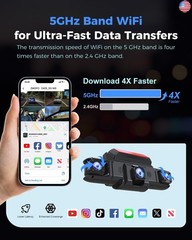 360 View 4 Channel Dash Cam Front and Rear Left Right Inside Camera for Cars,
