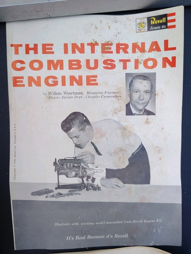 Revell 1961 Chrysler Slant Six Motorized Engine 1/4 Model Kit H-1553 *Incomplete