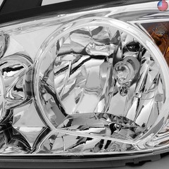 DNA MOTORING OEM-HL-0074-L Factory Style Chrome Amber Driver Side Headlight