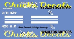 1/25 GOLDEN COMMANDER 1963 FURY DECAL/JOHAN/REVELL/MPC/ POLAR LIGHTS/ATLANTIS