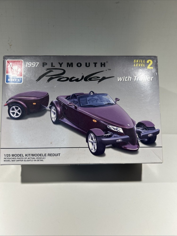VTG AMT ERTL 1997 Plymouth Prowler & Trailer Plastic Model Kit 1/25th Open Box
