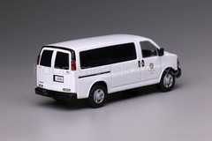 596 1:64 White GMC Express 3500 Police Van Model Diecast Display Car Collection