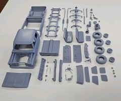 ABS-LIKE RESIN 3D PRINTED 1/25 1969 FORD F-250 CREW CAB PICKUP FULL KIT