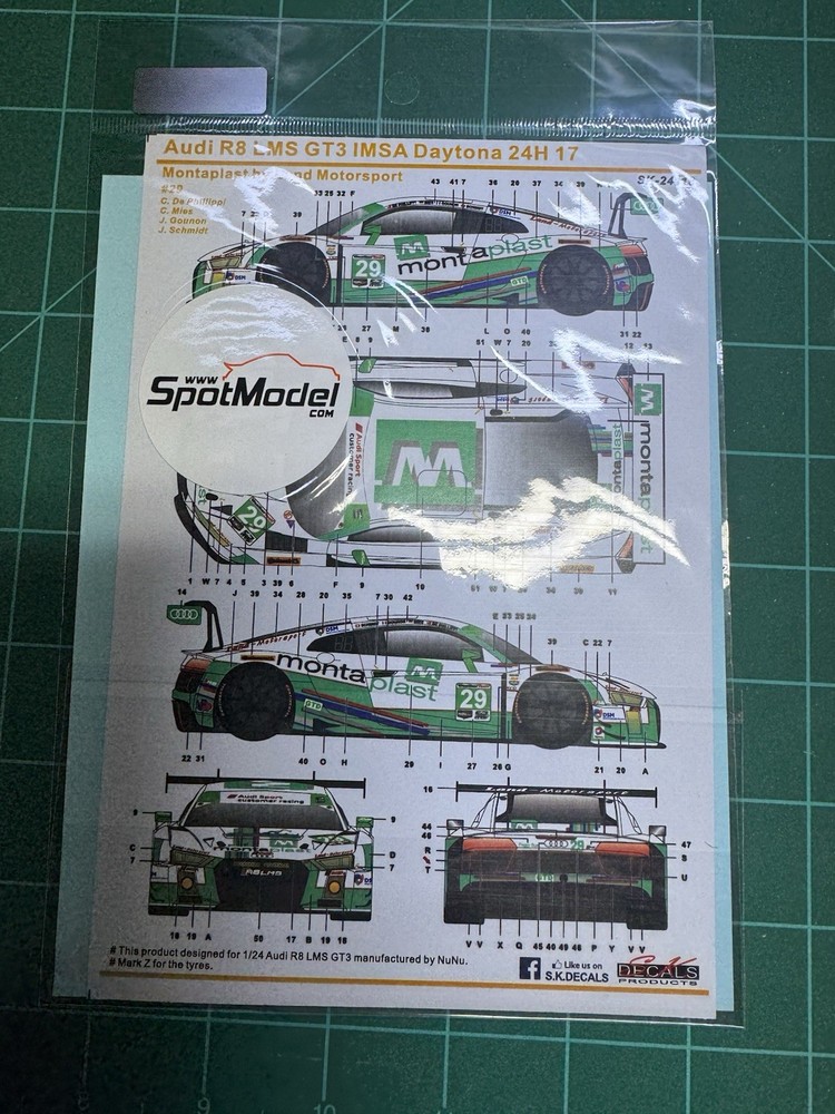 1/24 Sk Decals SK-24118 Audi R8 GT3 IMSA Daytona 24 Decal