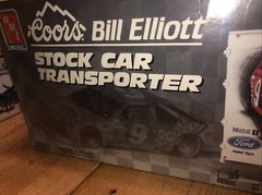 AMT Ertl 1/25 Coors Elliott Stock Car Transporter Model Kit Factory Sealed