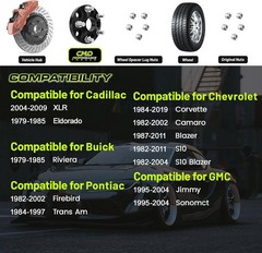 1 Inch Wheel Spacers Hubcentric 5×4.75 Compatible For Camaro 1.0″ (2pc) Black