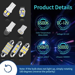 Zakolak 42 Pieces Interior Car Lights, Super Bright White Dome Map Tail Cab Ligh
