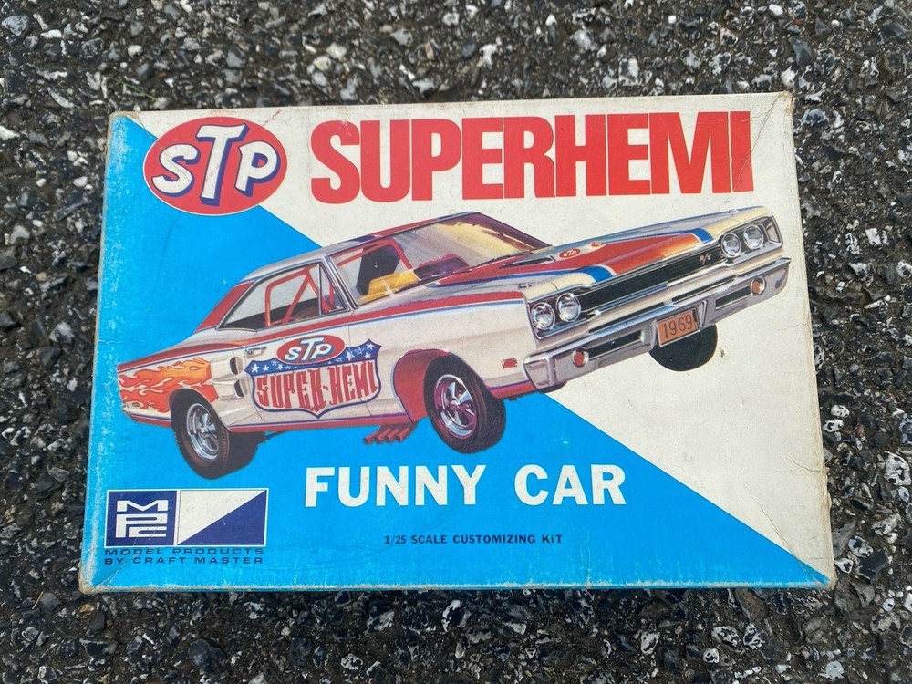 RARE VINTAGE MPC 1969 DODGE CORONET R/T FUNNY CAR SUPERHEMI DRAG KIT BOX ONLY