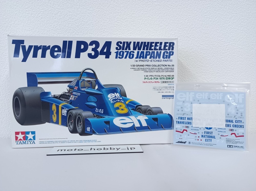 w/Monaco GP Decal TAMIYA 1/20 Tyrrell P34 Six Wheeler 1976 Japan GP Kit 20058