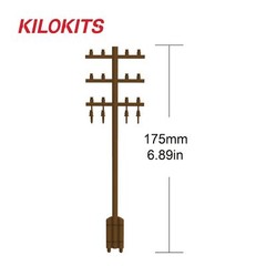 KILOKITS 5PCS 1/35 Telegraph Poles 3 Cross Bars Model Kits Wargaming Diorama