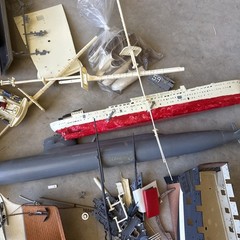Large Group Lot Vintage Model Models Ship Ships Boat Boats Junk Yard Junkyard