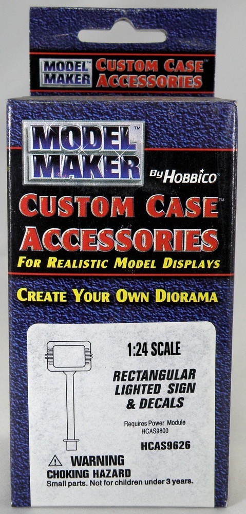 1:24 Scale Rectangular Lighted Sign & Decals Display Accessory – HCAS9626