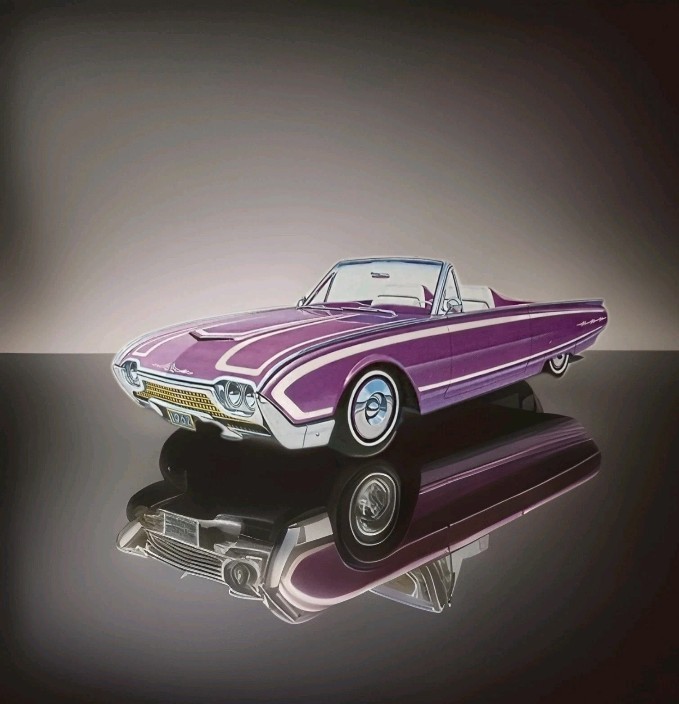 CUSTOM DECAL SHEET W/ SCALLOPS 62 FORD THUNDERBIRD – AMT MODEL CAR KIT PARTS LOT