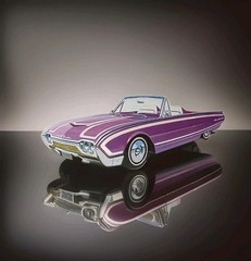 CUSTOM DECAL SHEET W/ SCALLOPS 62 FORD THUNDERBIRD – AMT MODEL CAR KIT PARTS LOT