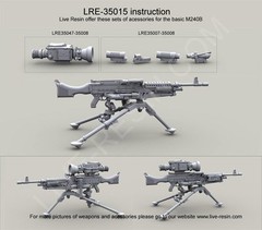 Live Resin 35015 1/35 US Army M240B 7.62mm Medium Machine Gun on M122 Tripod