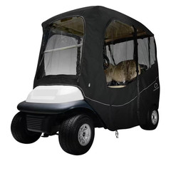 Deluxe Golf Car Enclosure Black Short Roof