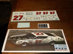 Donnie Allison #27 1969 Mercury “W” Nose 1/24th scale decals LoboGraphix