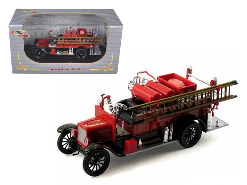 Signature Models 32313RBK 1926 Ford Model T Fire Engine Red and Black 1/32