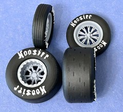 Resin 15/17 Scale inch “RC Comp Hammer” Wheels With Drag Slicks 1/24, 1/25