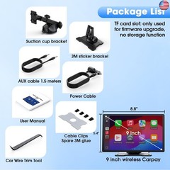 Carplay Screen for Car, 9” Wireless CarPlay & Android Auto- Upgrade