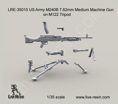 Live Resin 35015 1/35 US Army M240B 7.62mm Medium Machine Gun on M122 Tripod