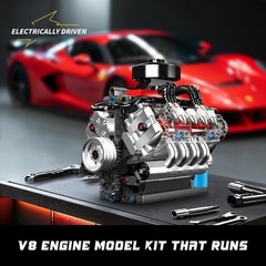 Realistic V8 Engine Model with Moving Parts – Perfect STEM Gift for Enthusiasts