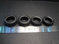 1:25 scale pad printed GOODYEAR Good Year Polyglas GT Tires 2X Front + 2X Rear